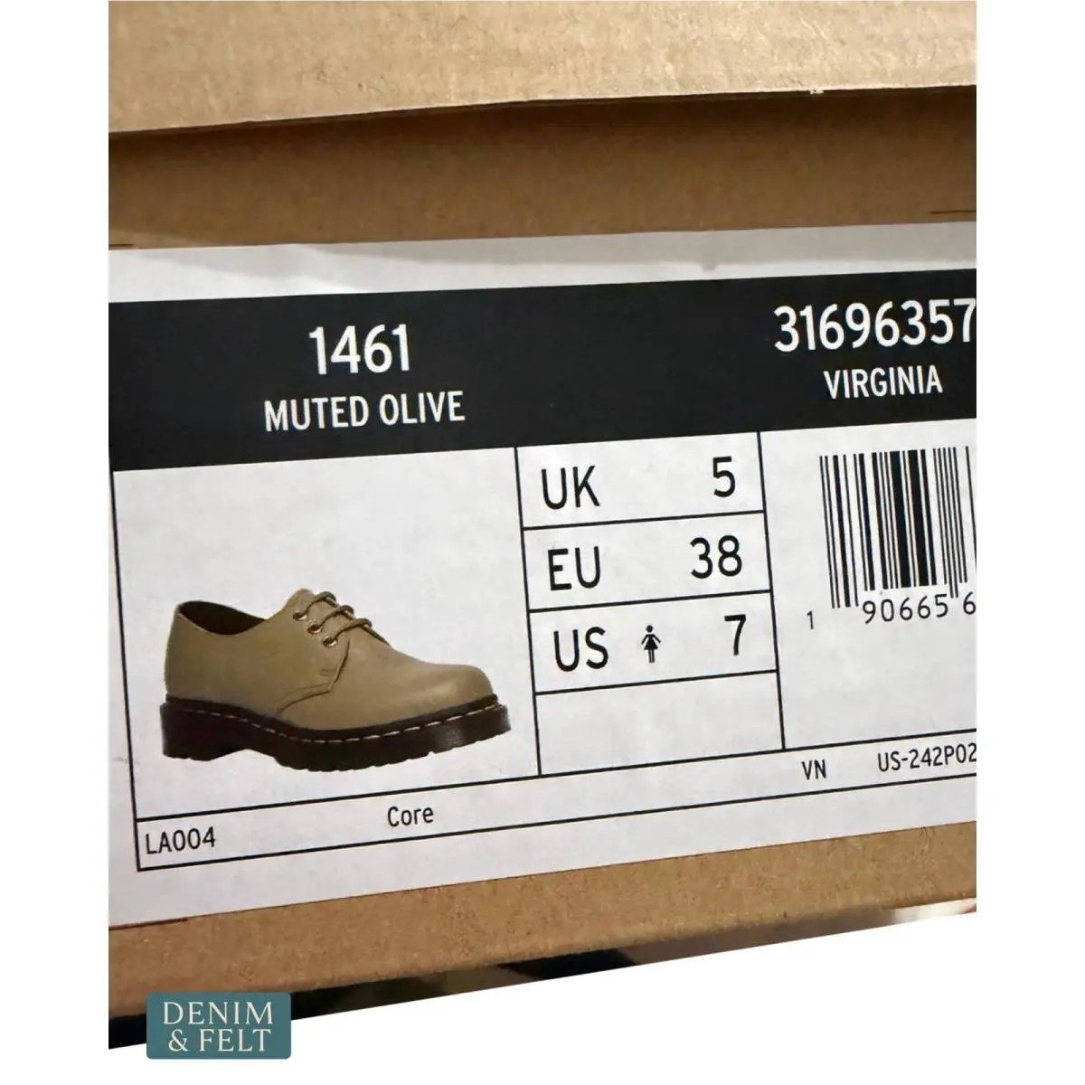 Dr. Martens shoes - 1461 Virginia Leather Oxford Shoes - Green 12