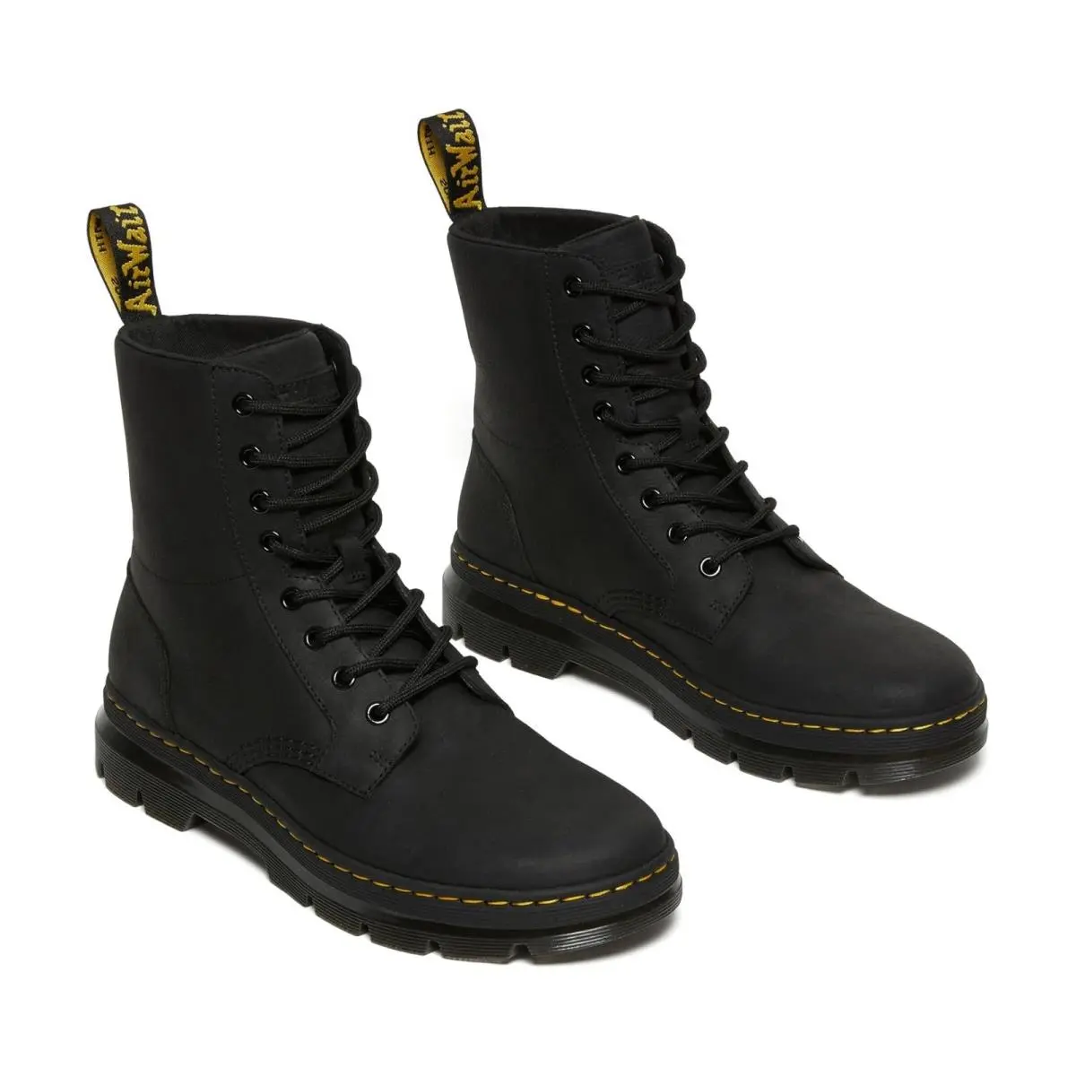 D5322 Black Leather Combs Casual Combat Boots Size M-7 W-8 by Dr. Martens