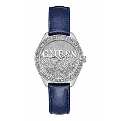 36mm Women`s Watch Glitter Girl W0823L13 Blue Patent Leatherstrap by Guess