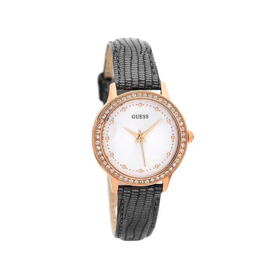 Collection Gray Leather Band Women`s Rose Gold Watch W0648L2 Japan by Guess