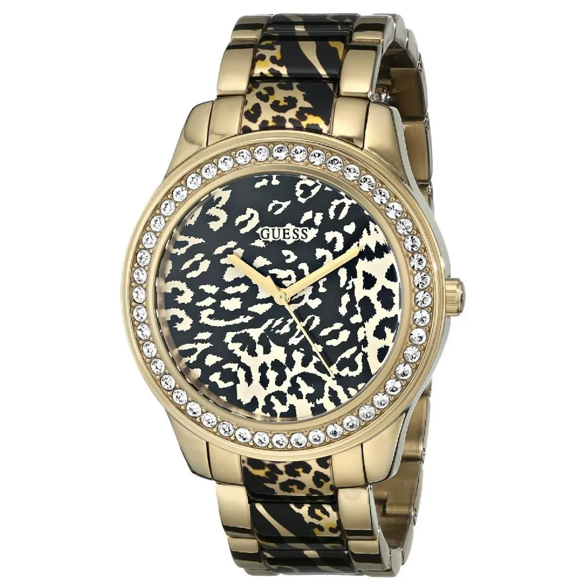 Women U0465L1 Goldtone Animal Print Stainless Steel Bracelet by Guess