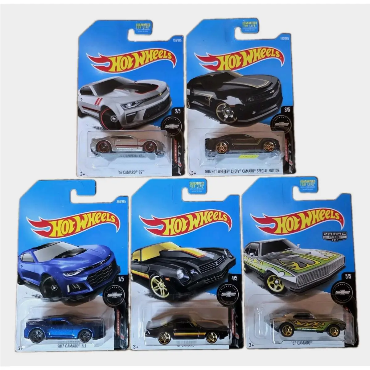 Hot Wheels Camaro Fifty Series Complete Set of 5 Cars 1967 - 2017 w/ Zamac 1967