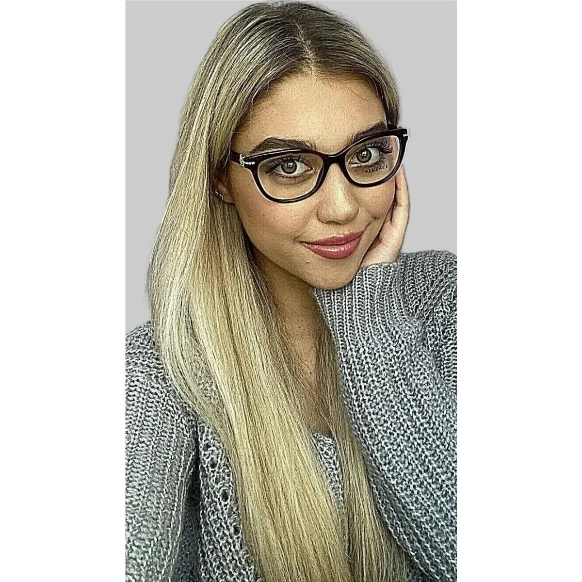 Versace Mod. 3205-B 5061 Tortoise 52mm Cat Eye Women`s Eyeglasses Italy 7