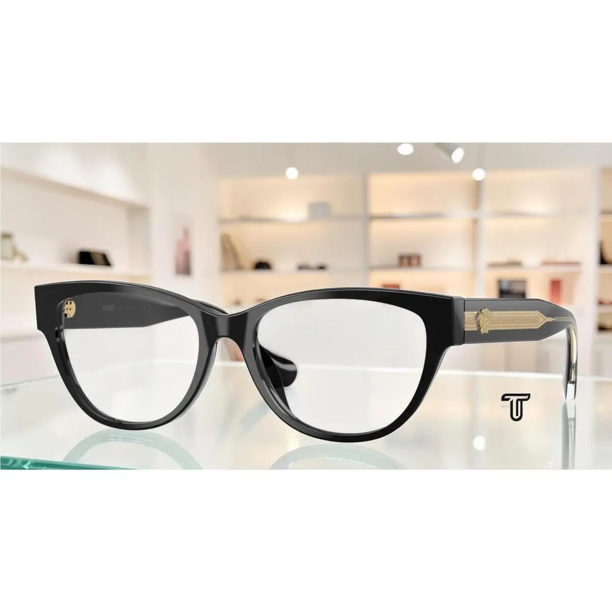 Versace VE3389U GB1 Black Demo Lens 52 mm Women`s Eyeglasses
