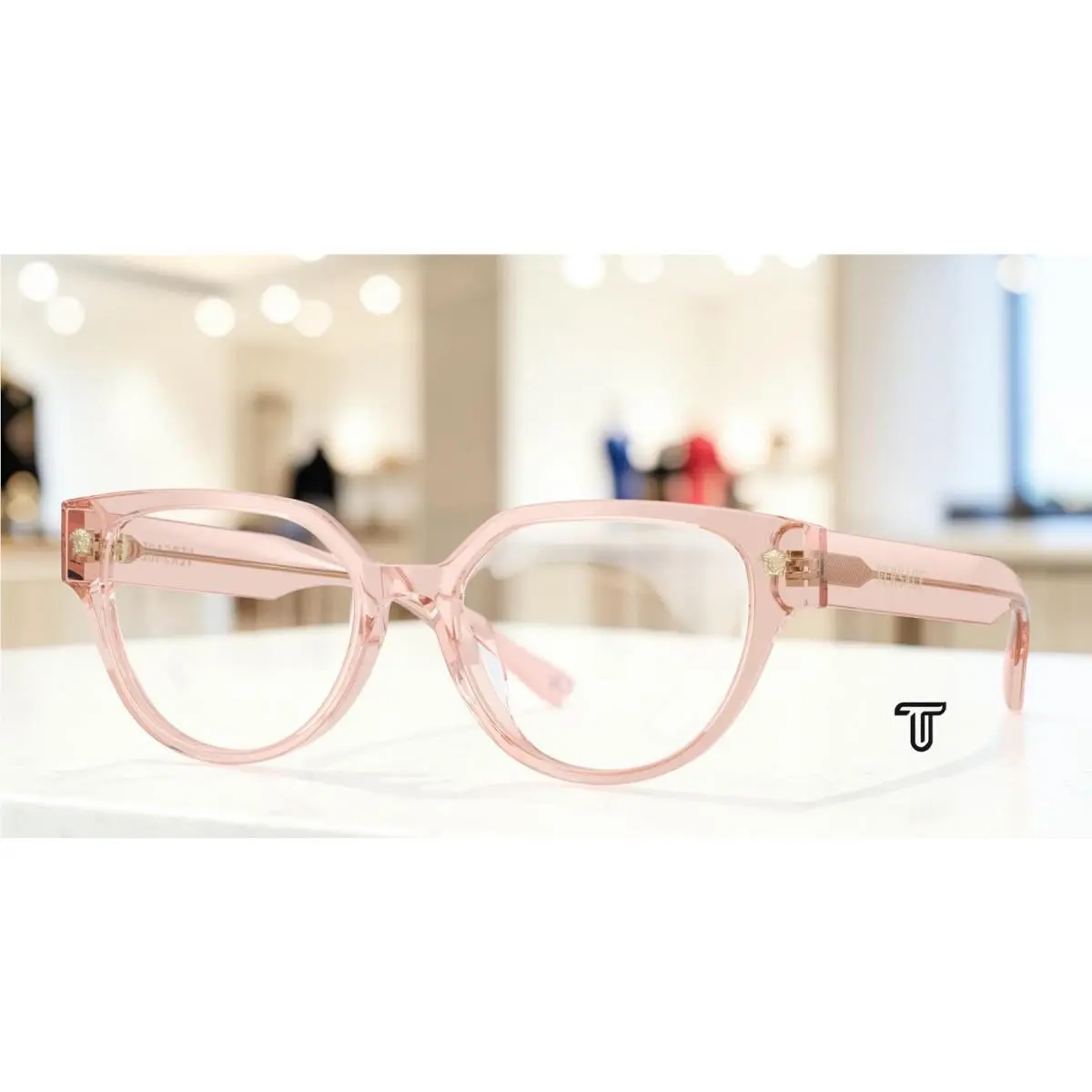 Versace VE3394D 5339 Transparent Pink Demo Lens 53 mm Women`s Eyeglasses