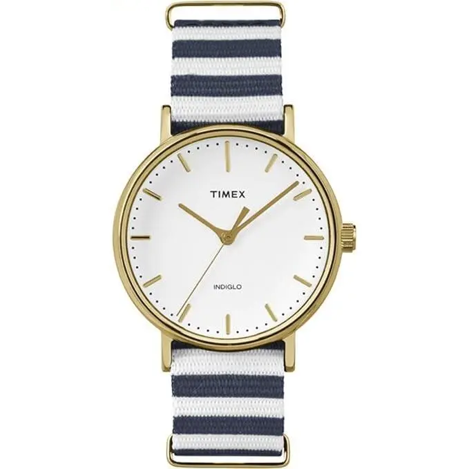Timex TW2P91900 Unisex Weekender Fairfield Mid-size Blue/white Fabric Band Watch