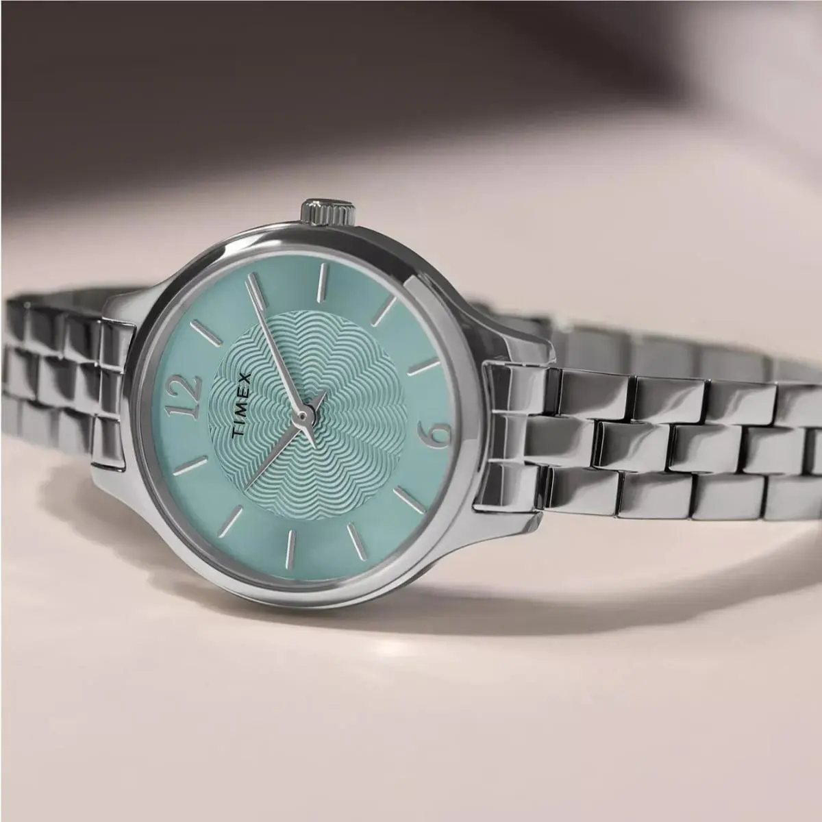 Peyton Ladies 32mm Light Blue Dial Silver Bracelet Watch TW2W98400 by Timex