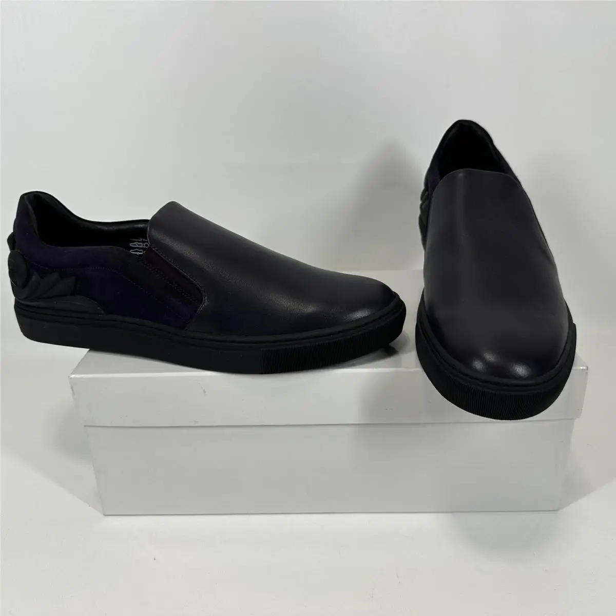 Versace Collection Baroque Slip On Sneakers Shoes Purple Men`s Size 11M