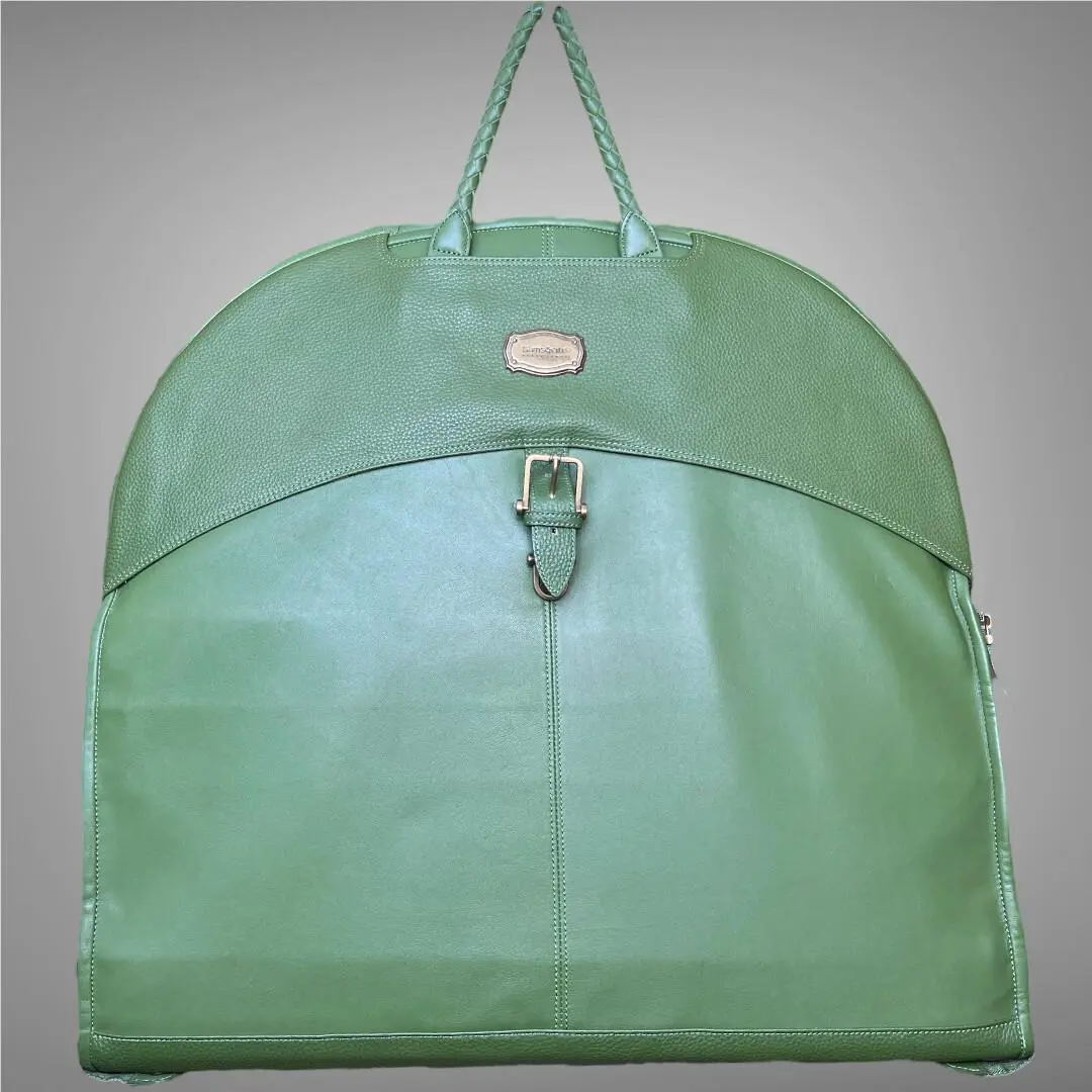 Samsonite Black Label Resort Izola Green Leather Garment Bag
