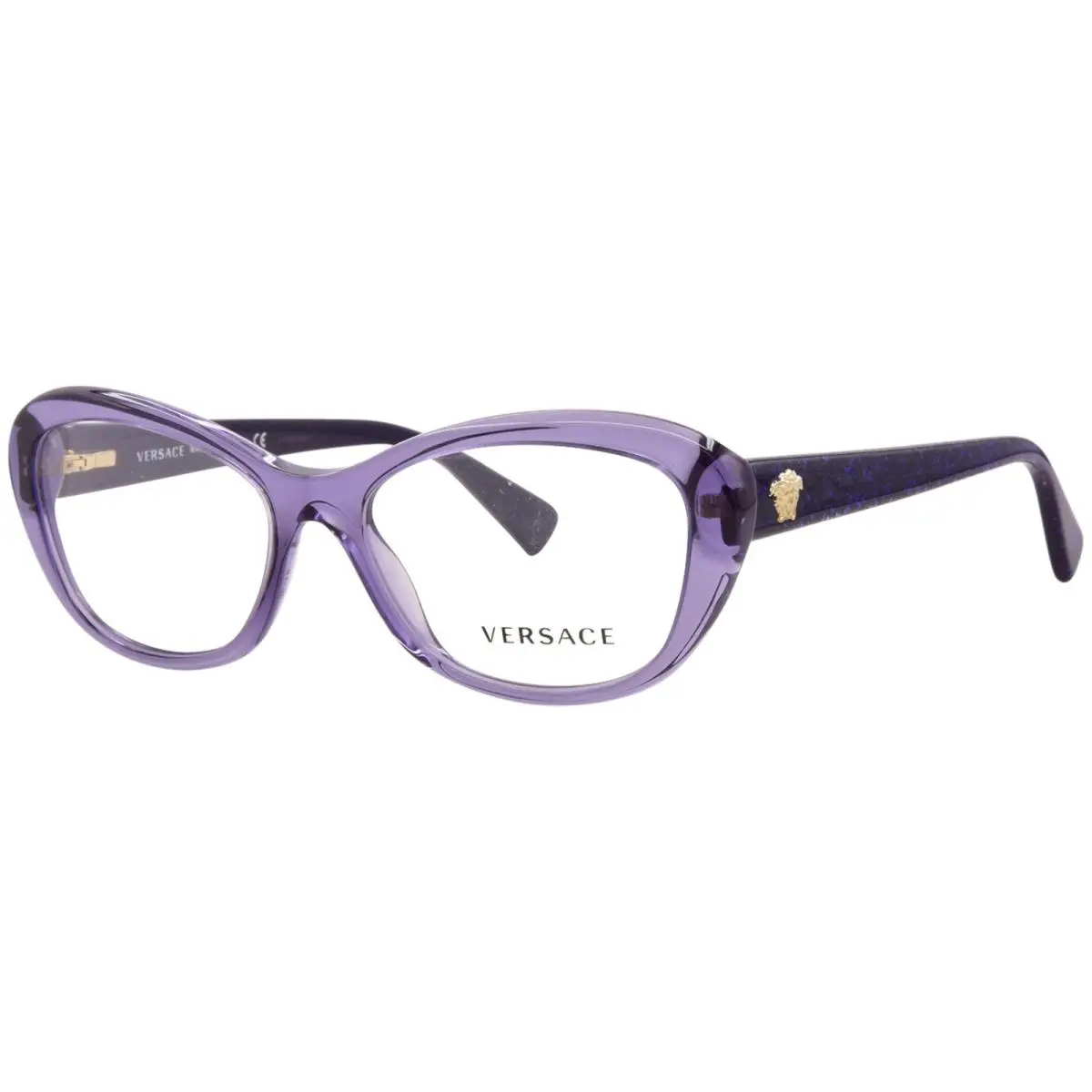 Versace VE3216 5155 Eyeglasses Women`s Purple Full Rim Cat Eye 54mm
