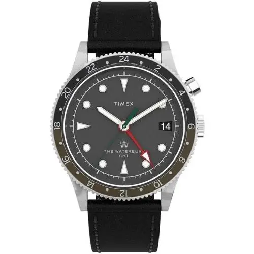 Waterbury Quartz 39mm Black Dial Men`s Watch TW2V28700VQ by Timex