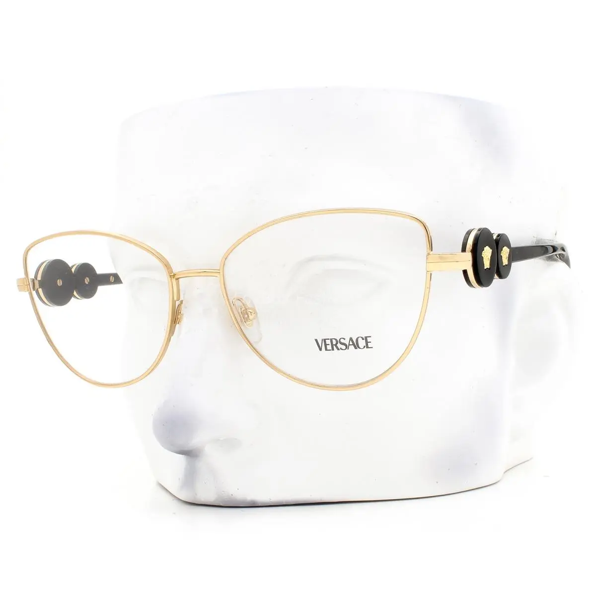 Versace Eyeglasses Mod 1284 1002 Glasses Shiny Gold on Black 55mm with Case