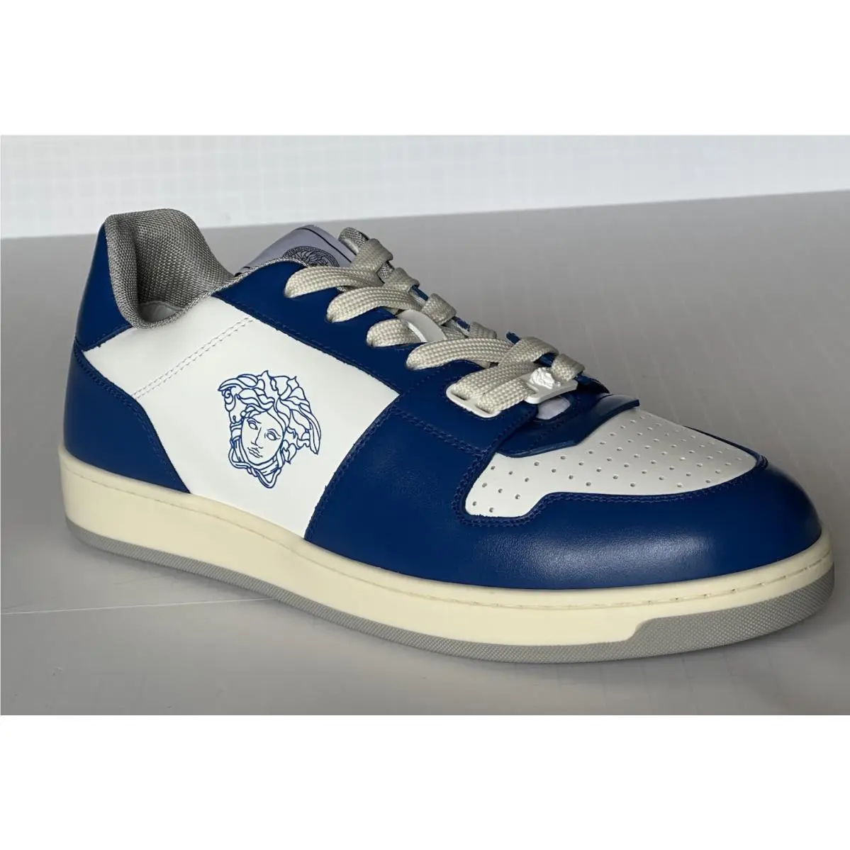 Versace Medusa Low Top Men’s Blue/white Leather Sneakers 11 US 44 IT
