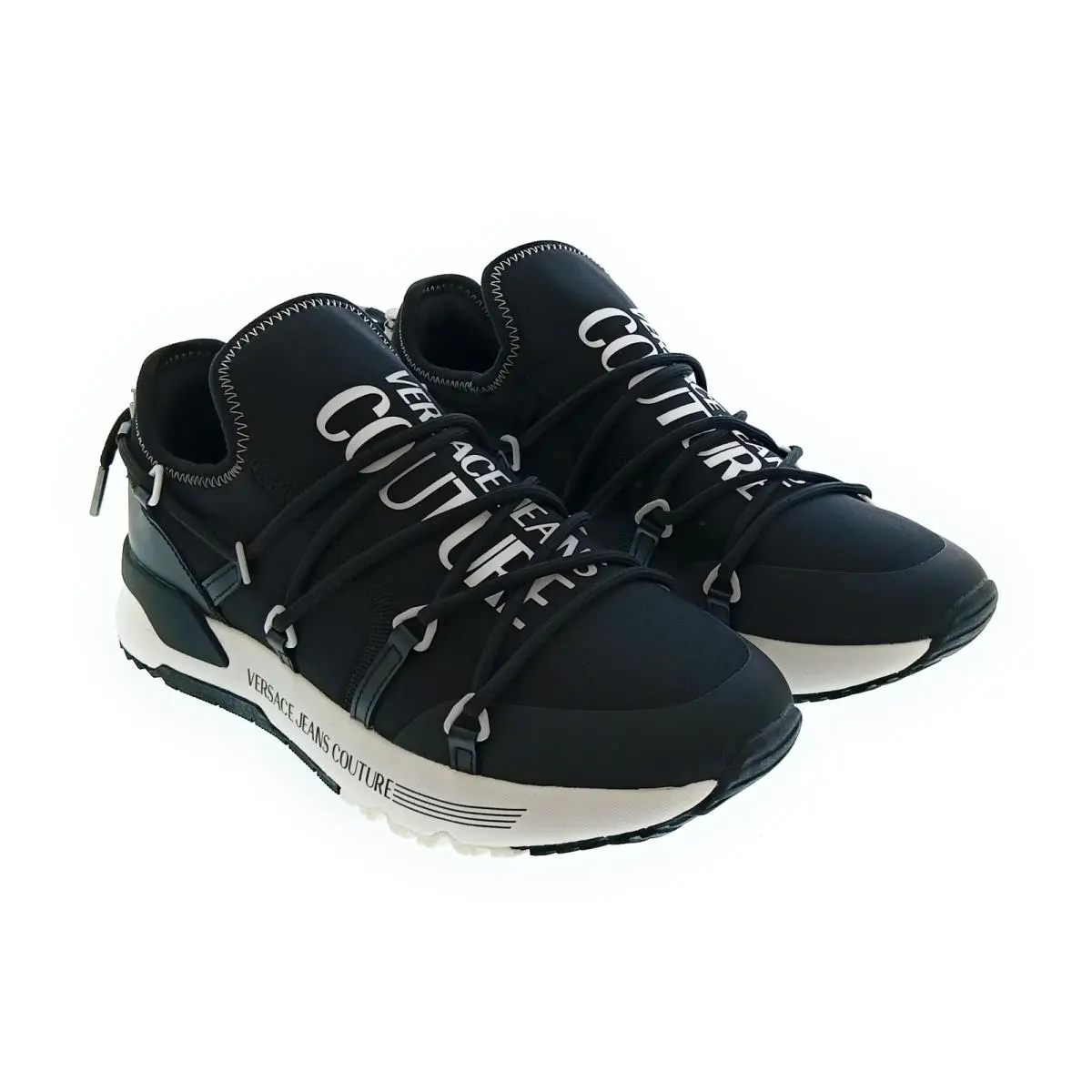 Versace Jeans Couture Black/white Mens Signature Neoprene Sneakers-9