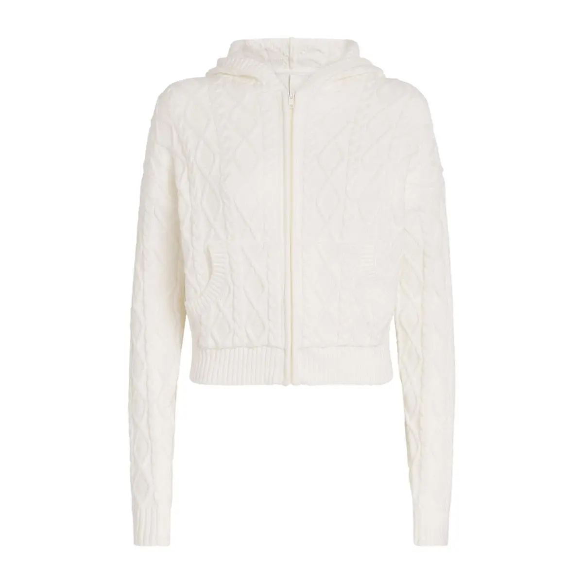 Snow Bunny Shop Cable Knit Hoodie LS-LST-10309W Ivory Small by Skims