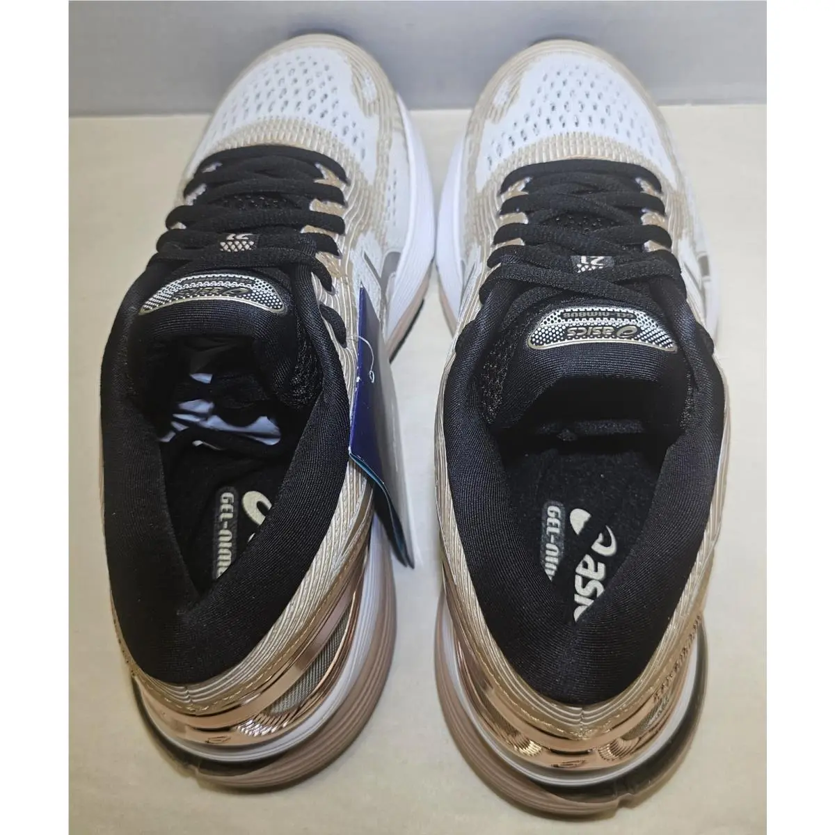 Asics shoes - ASICS GEL-NIMBUS 21 PLATINUM - PLATINUM - 1012A608-100 - White/Frosted Almond/Black 17