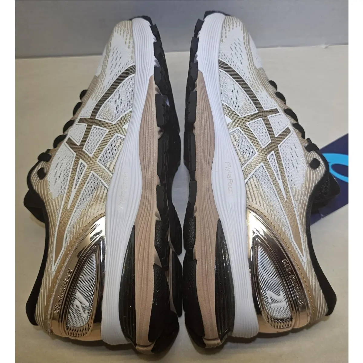 Asics shoes - ASICS GEL-NIMBUS 21 PLATINUM - PLATINUM - 1012A608-100 - White/Frosted Almond/Black 19