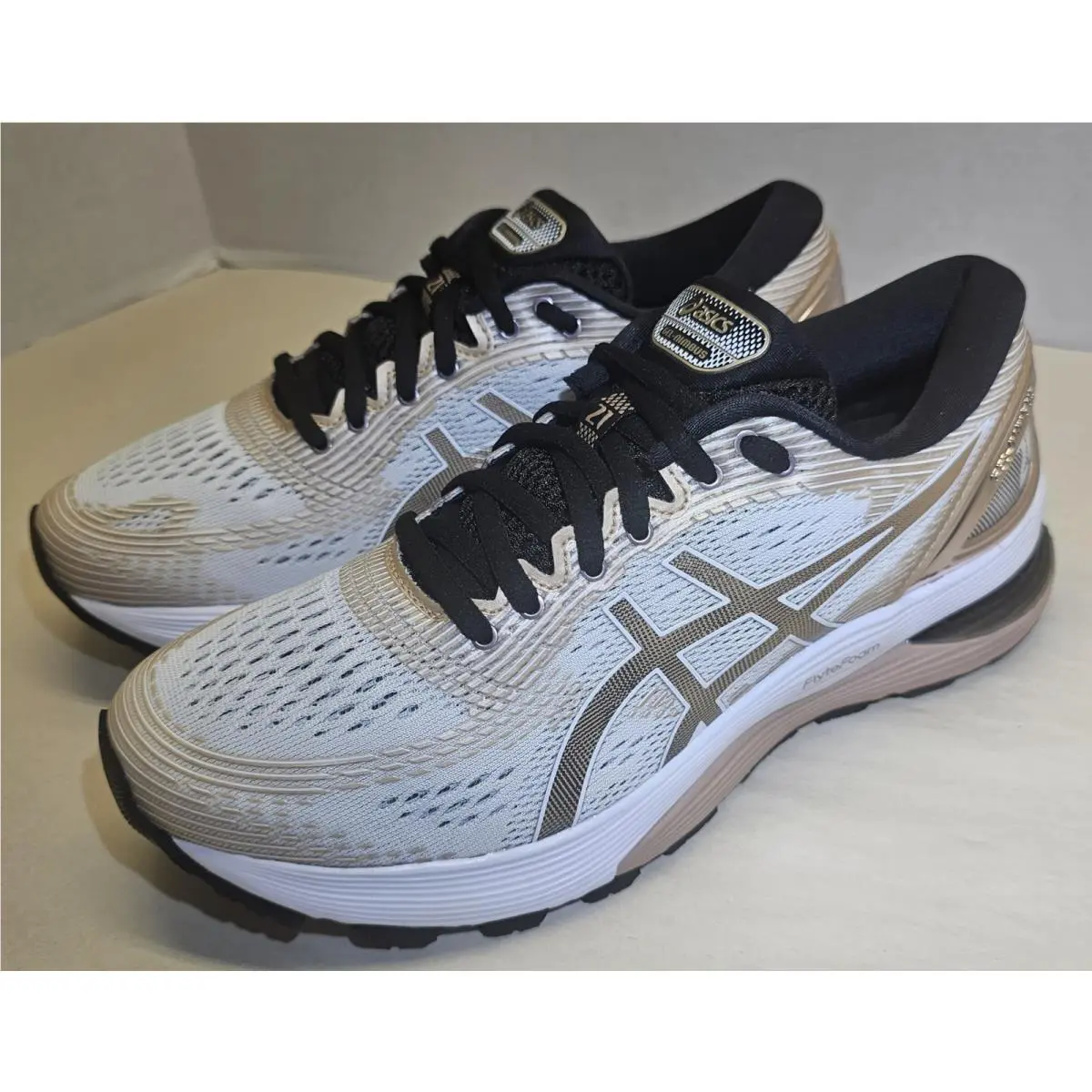 Asics shoes - ASICS GEL-NIMBUS 21 PLATINUM - PLATINUM - 1012A608-100 - White/Frosted Almond/Black 3
