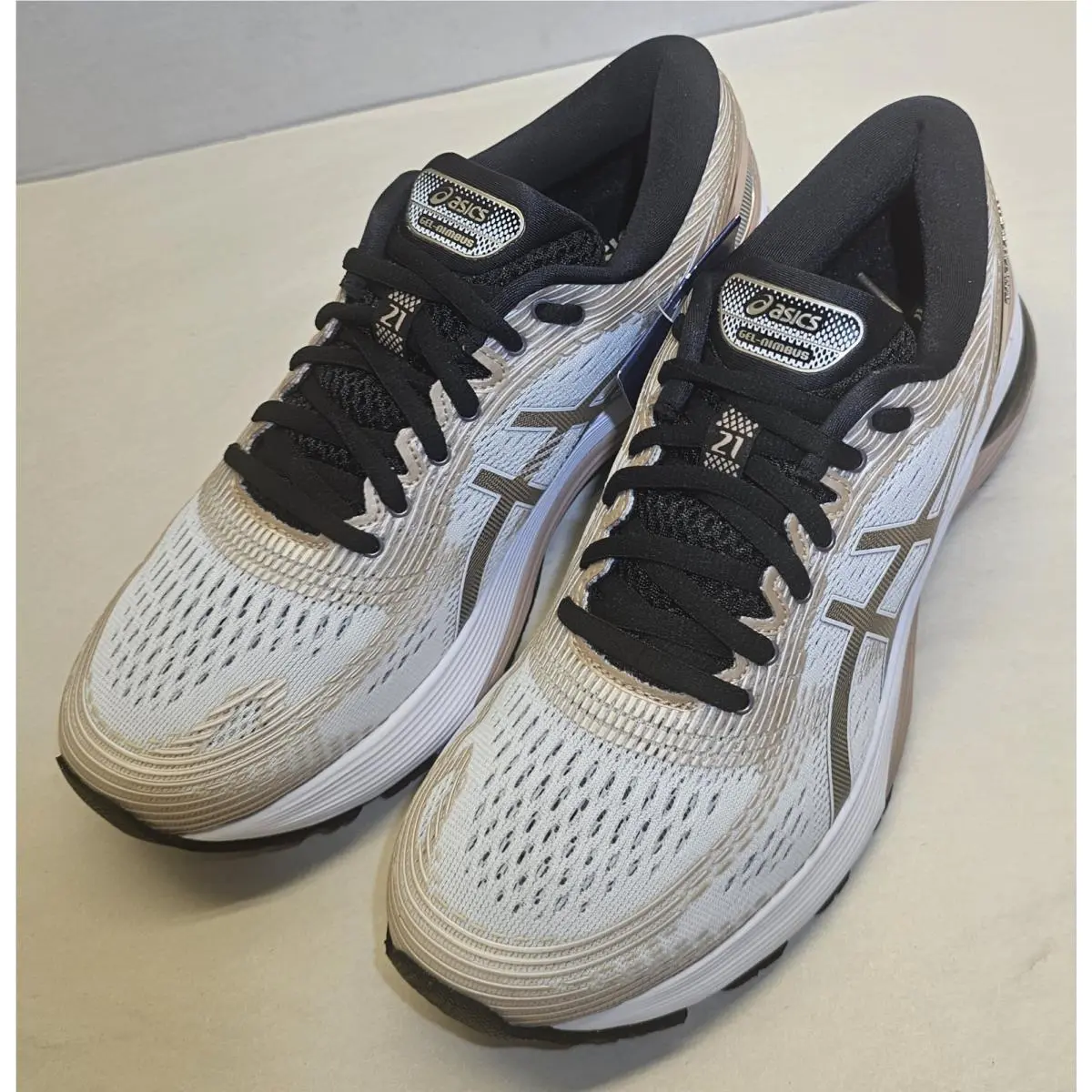 Asics shoes - ASICS GEL-NIMBUS 21 PLATINUM - PLATINUM - 1012A608-100 - White/Frosted Almond/Black 4