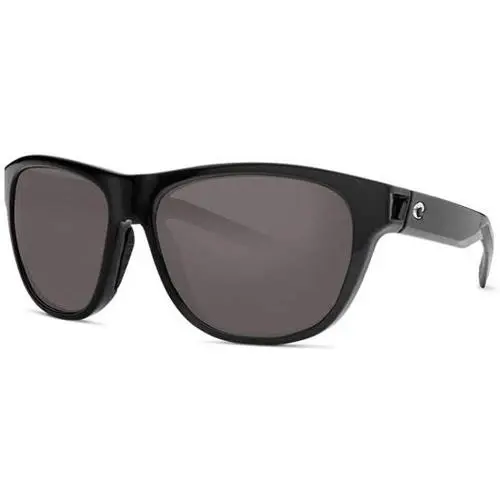 Men`s Bayside Round Sunglasses Shiny Black/polarized Gray by Costa Del Mar