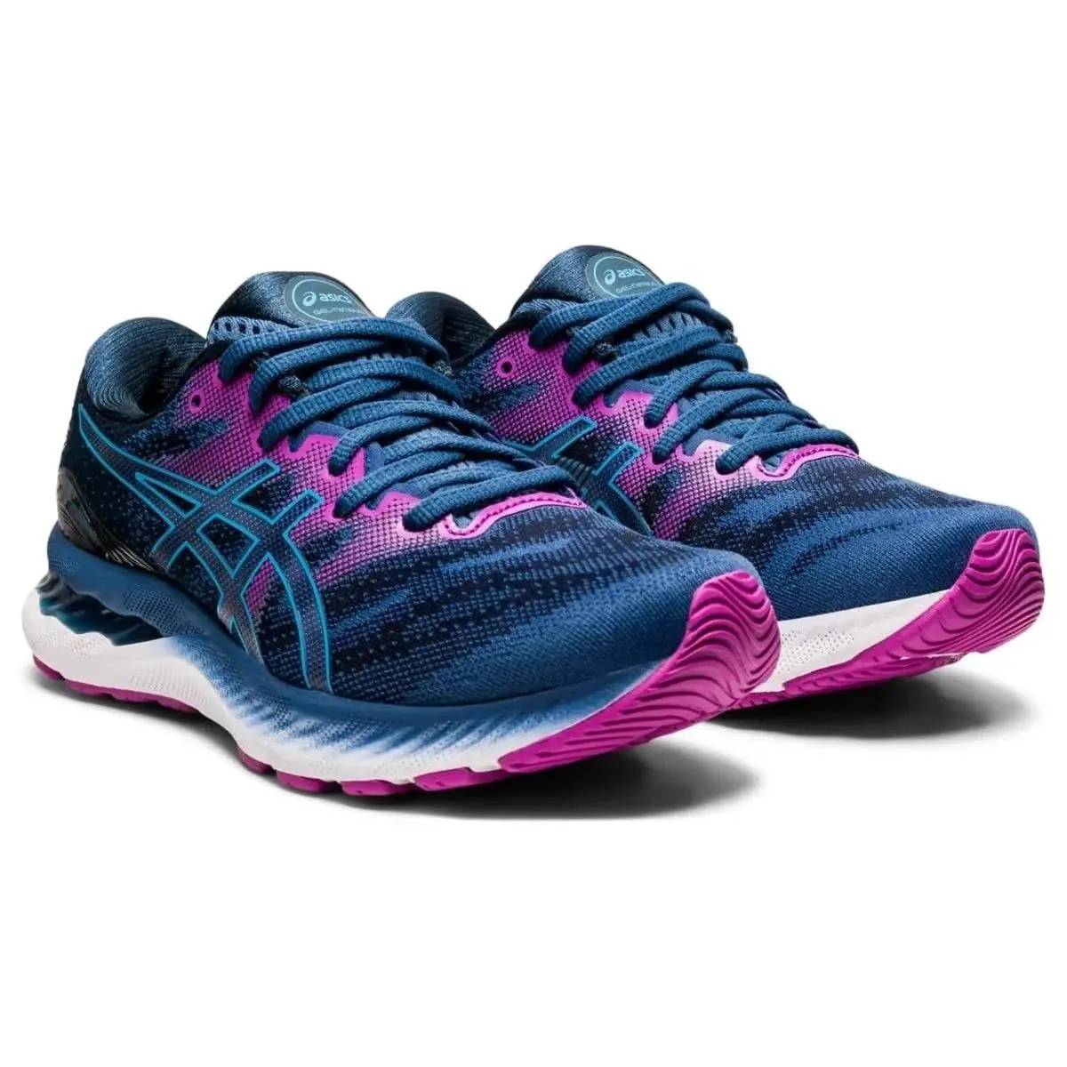 Asics Gel-nimbus 23 Women`s Grand Shark/digital Aqua US 8 Wide