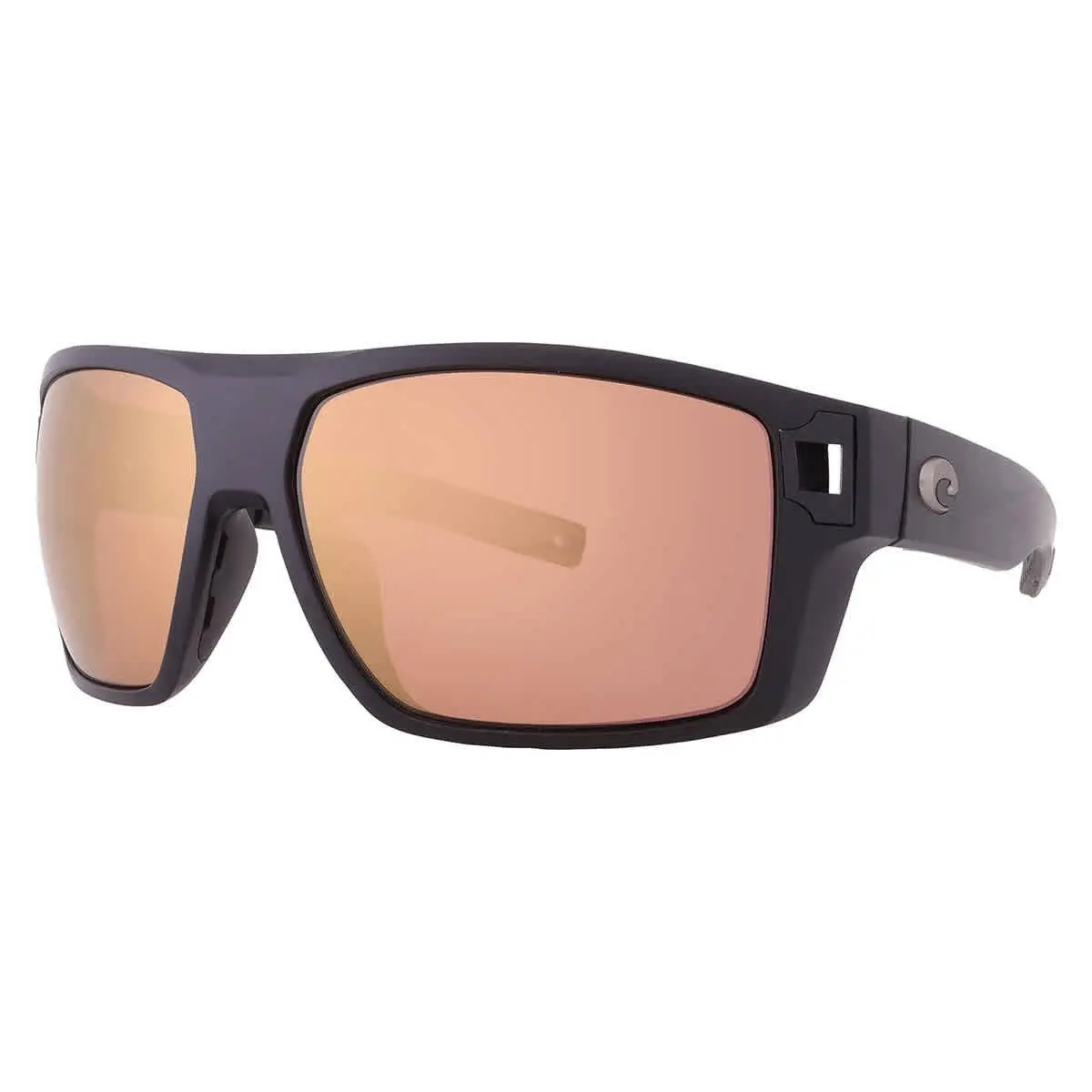 Costa Del Mar Diego Gold Mirror Polarized Glass Pilot Men`s Sunglasses 6S9034 - Black, Frame: Black, Lens: Gold