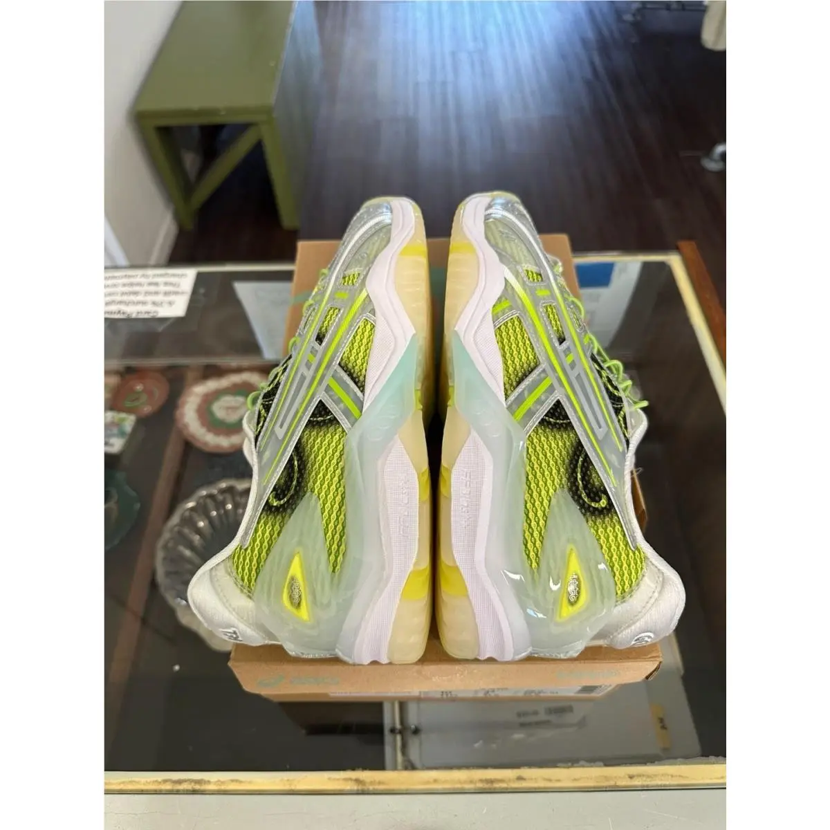 Asics Little Tokyo Table Tennis Gel-resolution 5 Parrot Green Silver Size 10 OF