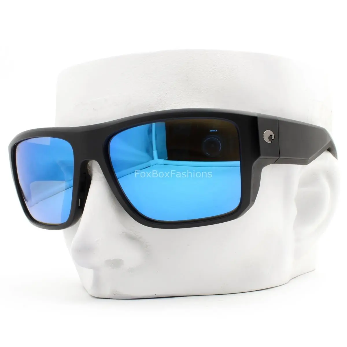 Taxman Sunglasses Matte Black Polarized Blue Glass with Case by Costa Del Mar