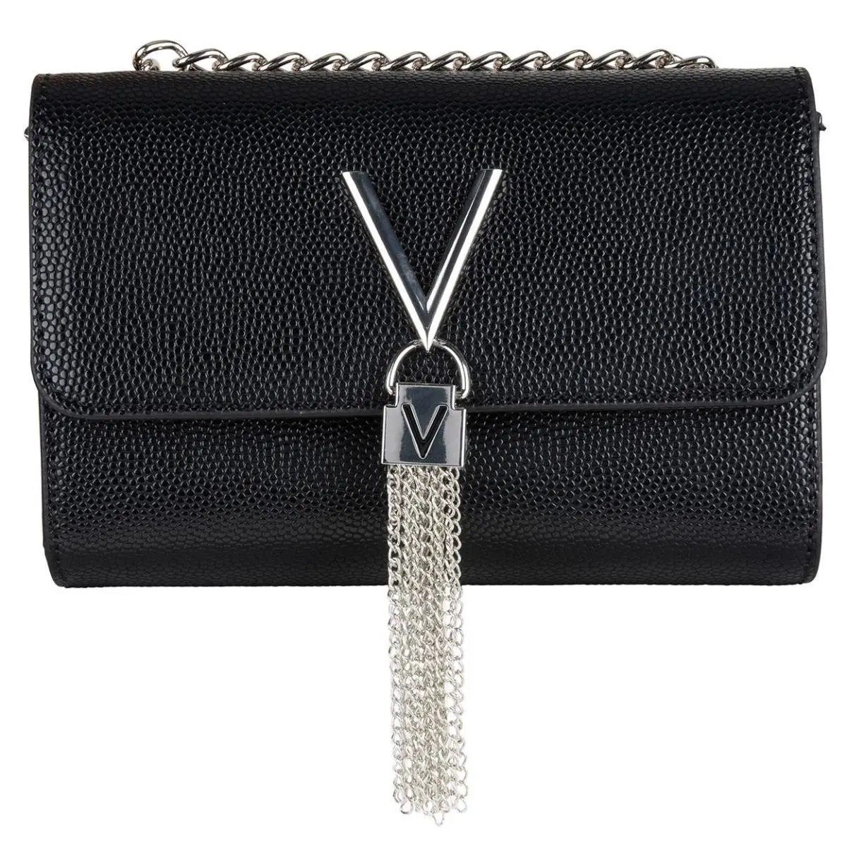 Divina Borsa Luxury Pochette Crossbody Womens Bag In Black Silver by Valentino