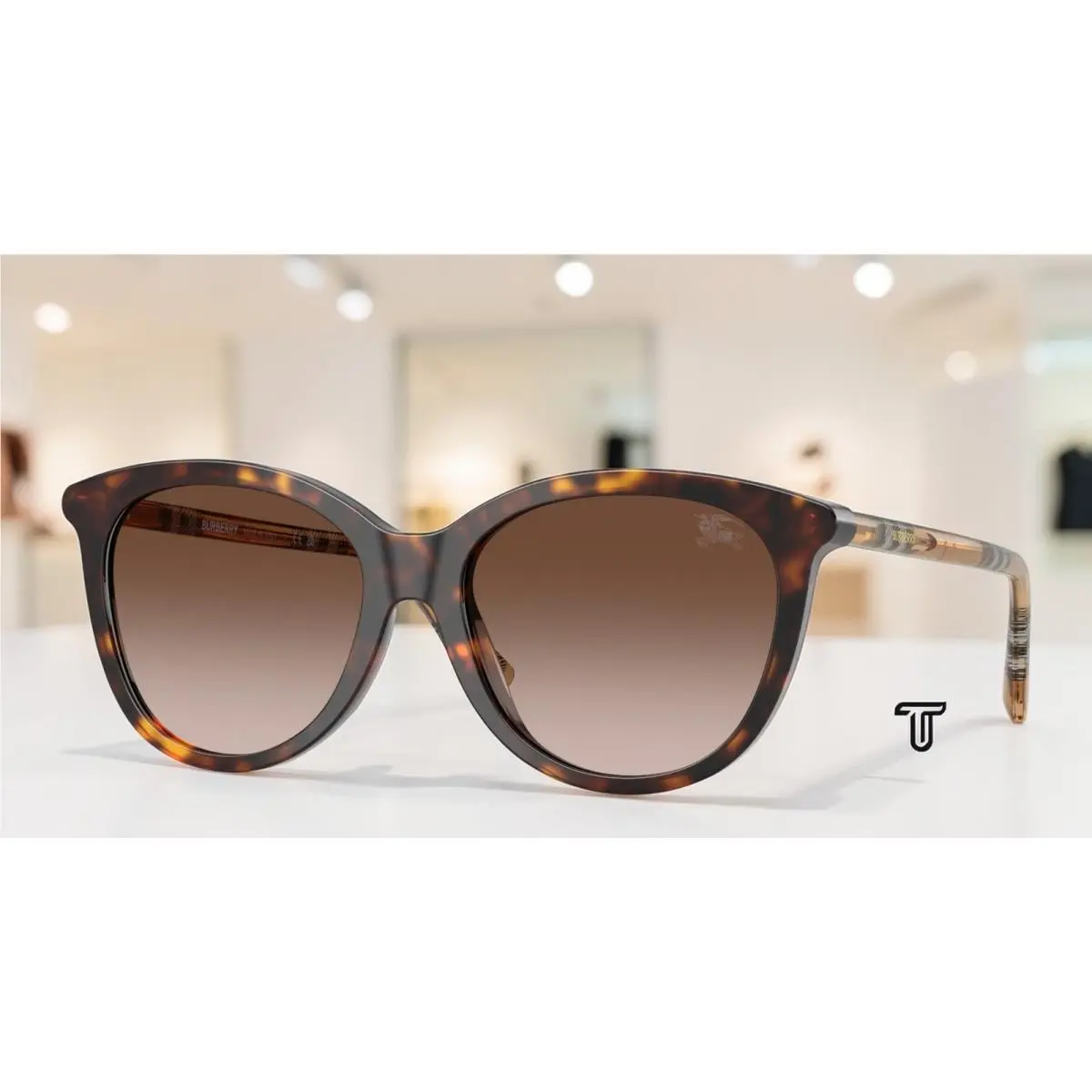 BE4455F 421613 Dark Havana Brown Gradient 55 mm Women`s Sunglasses by Burberry