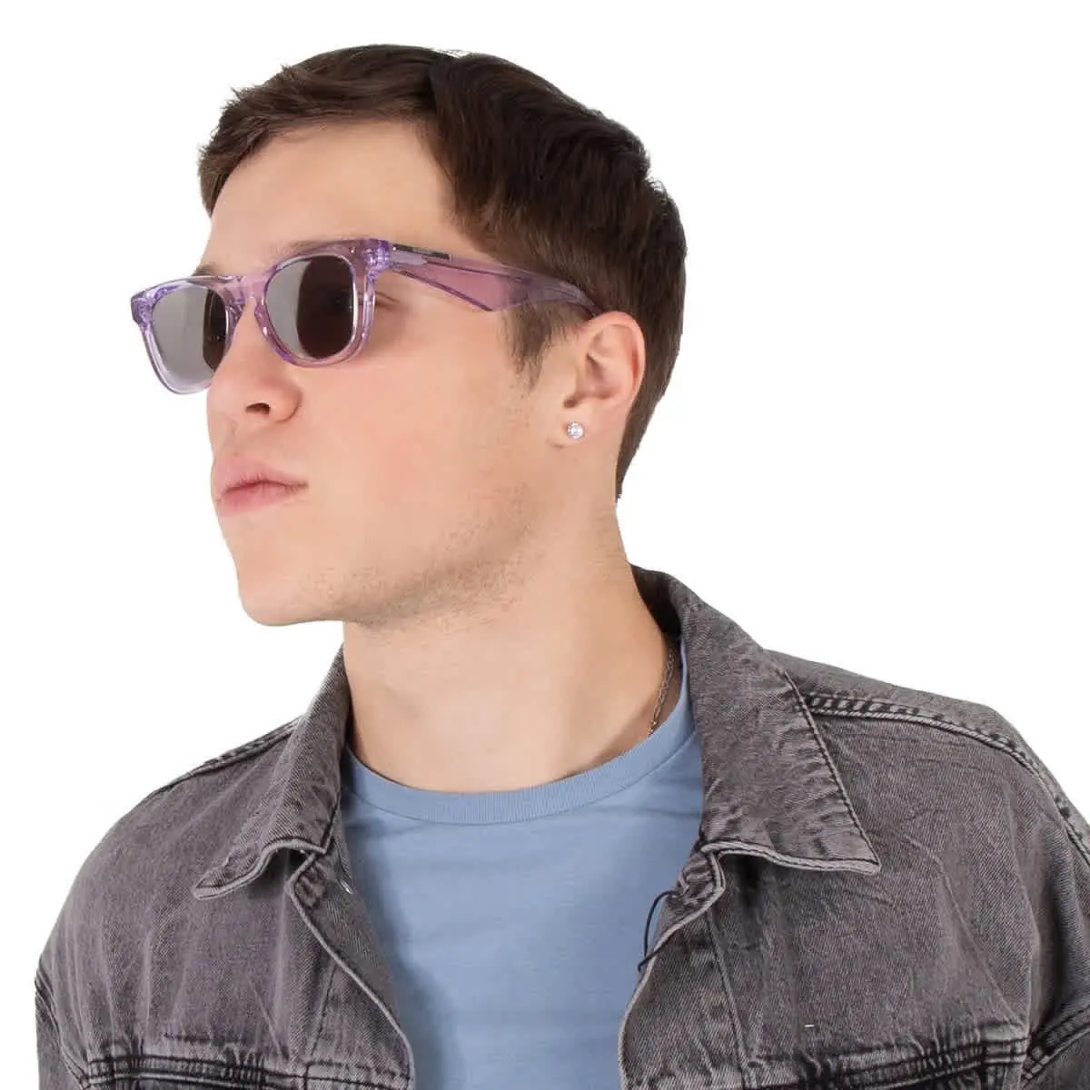 Light Grey Mirror Silver Square Men`s Sunglasses BE4426 40956G 50 by Burberry