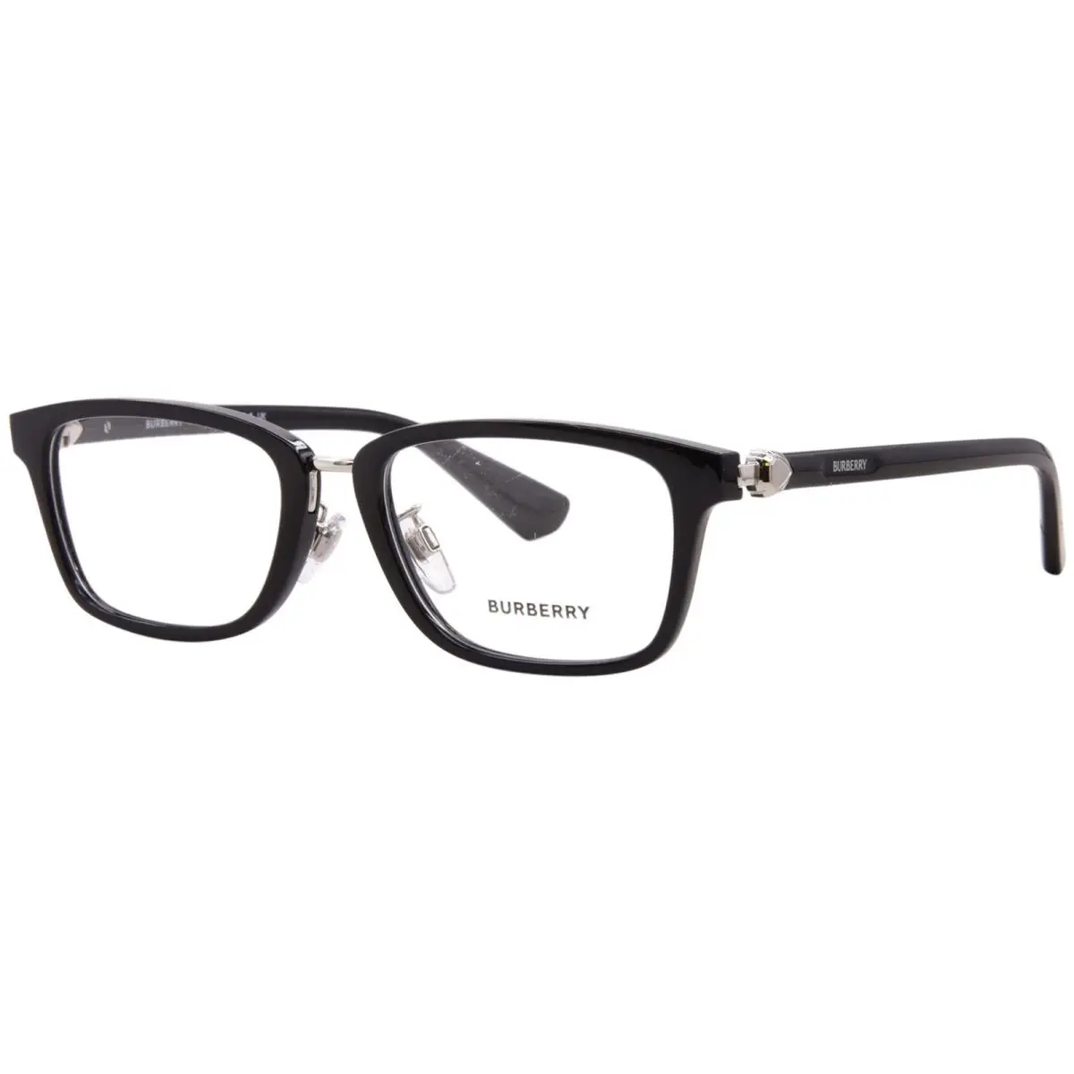 Burberry BE2437D 3001 Eyeglasses Frame Men`s Black Full Rim Rectangle Shape 53mm