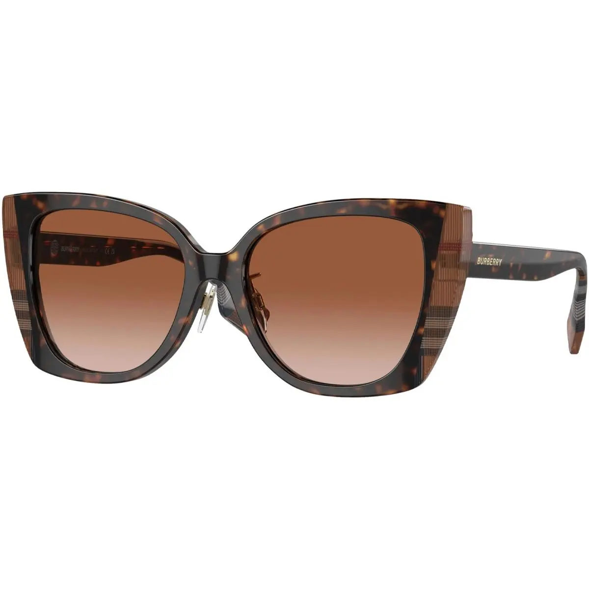 Meryl Women`s Dark Havana Butterfly Sunglasses BE4393F 405313 54 Italy by Burberry
