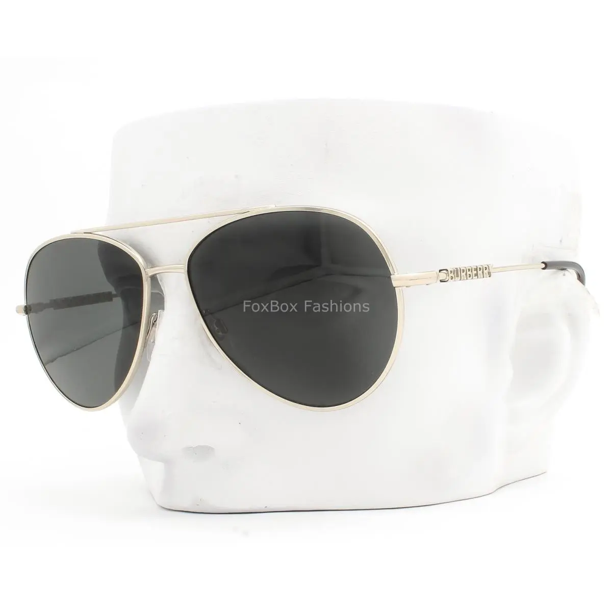 Pilot Sunglasses Polished Light Gold BE 3147 1109/87 with Case by Burberry