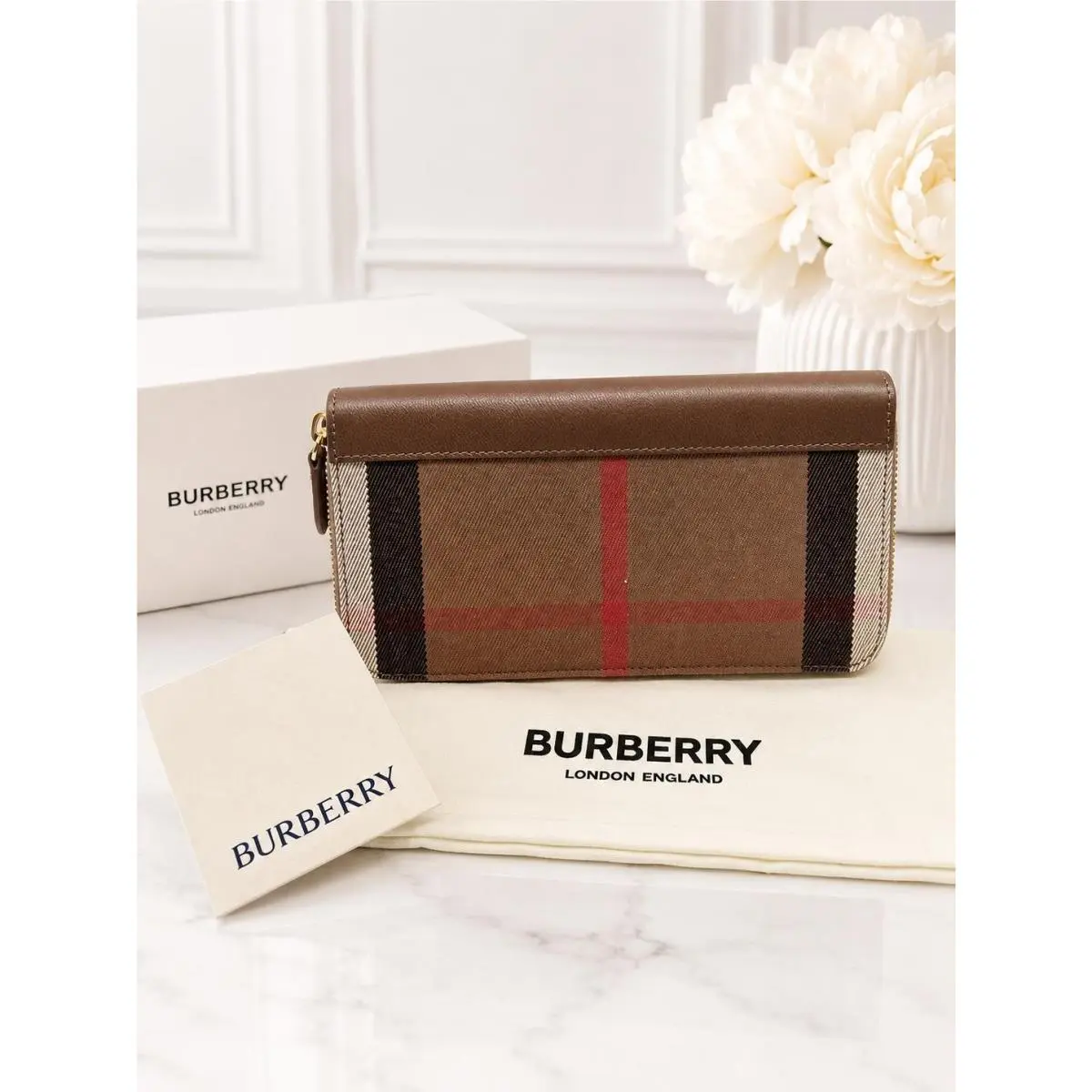 Vintage Check Zip Around Wallet by Burberry