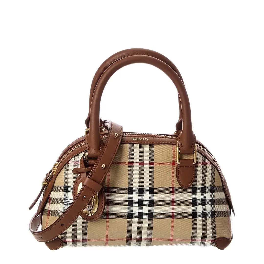 Burberry Primrose Mini Coated Canvas Leather Crossbody Women`s Beige