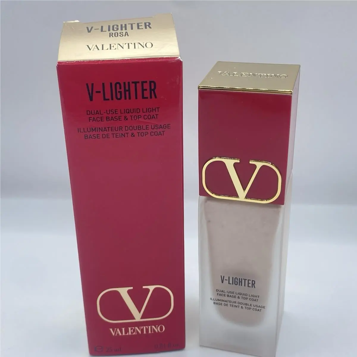 V-lighter Rosa Dual-use Liquid Face Primer Highlight Full Size 25ml by Valentino