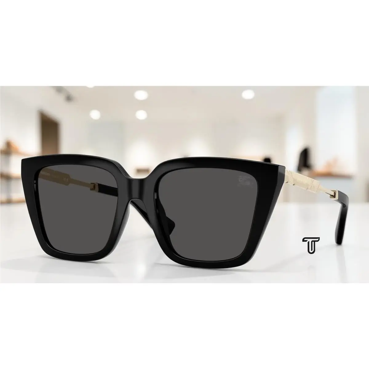 BE4473U 300187 Black Dark Grey 52 mm Women`s Sunglasses by Burberry