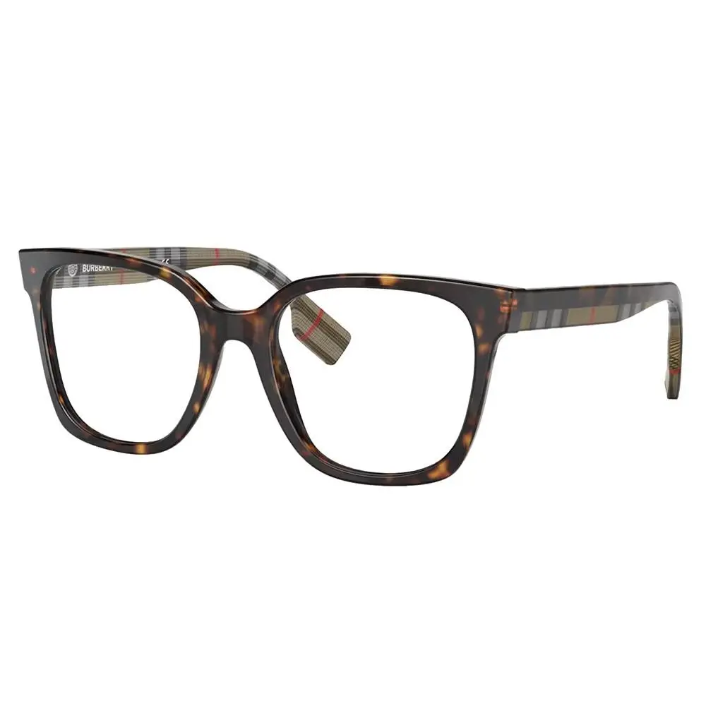 Burberry Evelyn BE 2347 3943 Dark Havana Plastic Square Eyeglasses 52mm