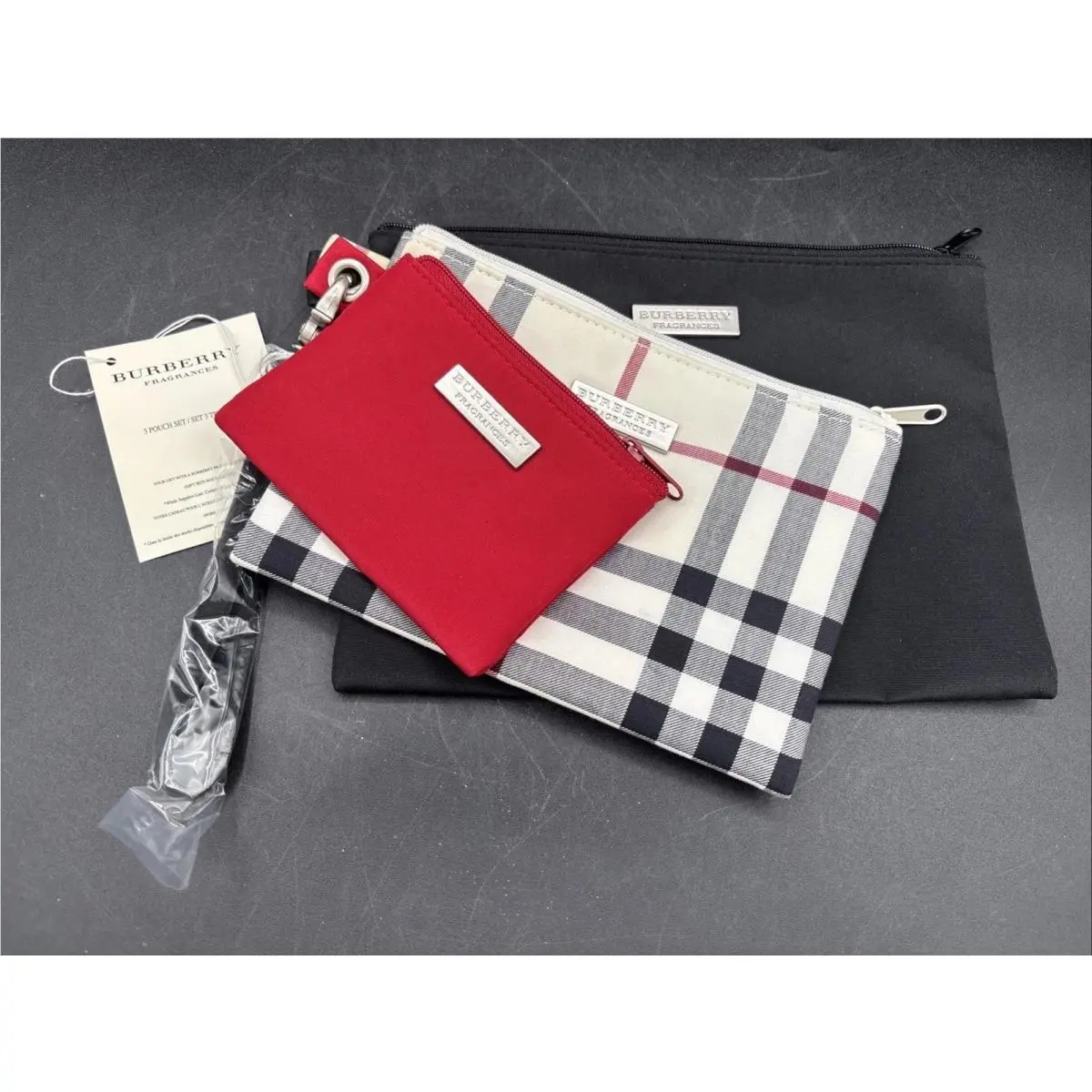 Burberry 3 Pouch Fragrance Pouch Set Cosmetic Travel Gwp
