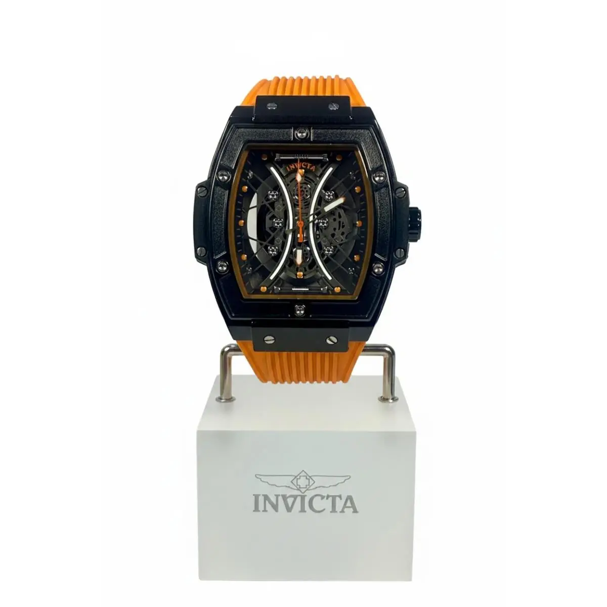69842 Invicta S1 Rally Mens 50mm Orange Silicone Strap Chronograph Watch