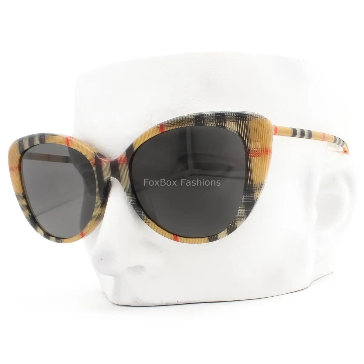Sunglasses Polished Vintage Brown Check Plaid B 4407F 4087/87 with Case by Burberry