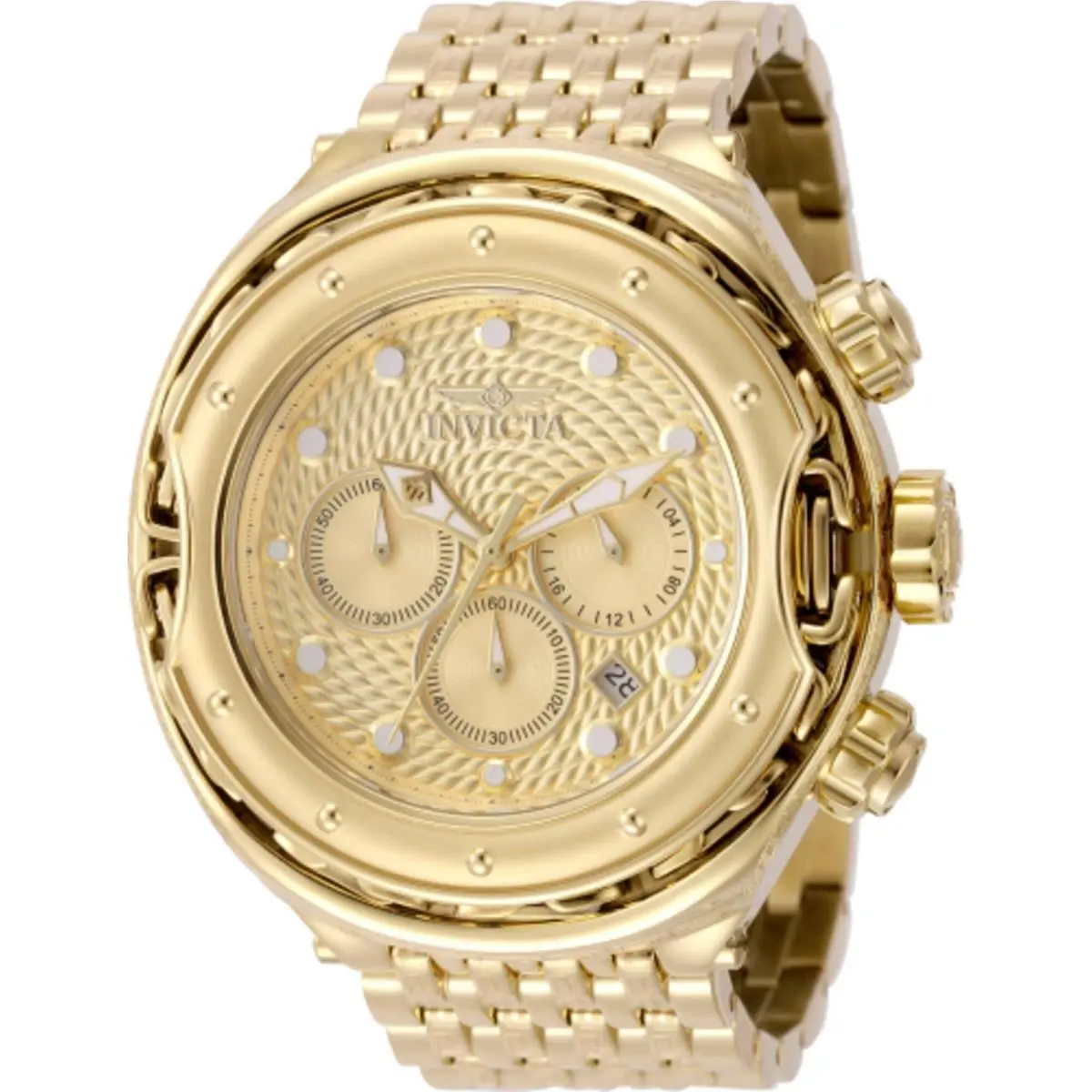Invicta Men`s Watch Bolt Chronograph Yellow Gold Stainless Steel Bracelet 50075 - Dial: Gold, Band: Yellow