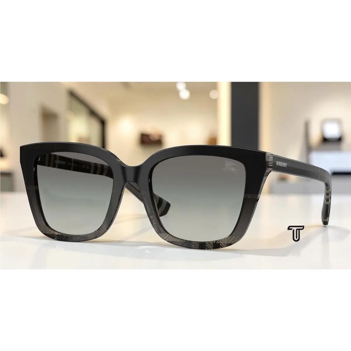 BE4487F 42008G Check Gradient Grey Gradient 52 mm Women`s Sunglasses by Burberry