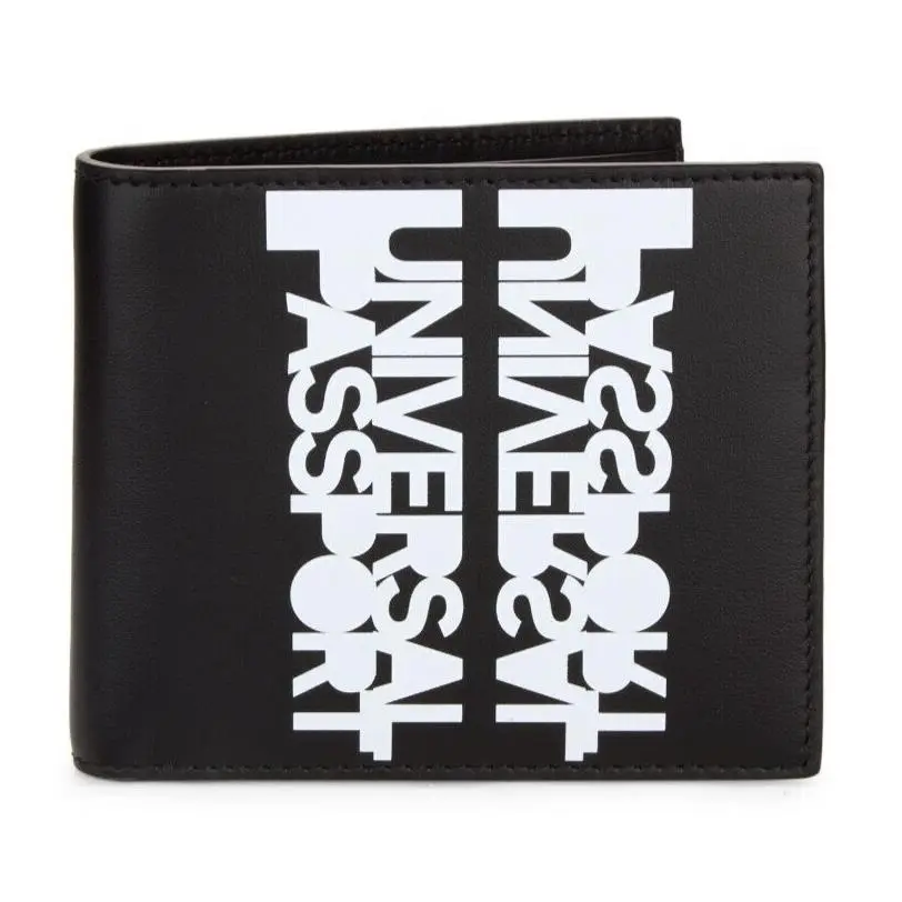 Universal Passport Men`s Leather Bifold Wallet in Black - Italy Made by Burberry