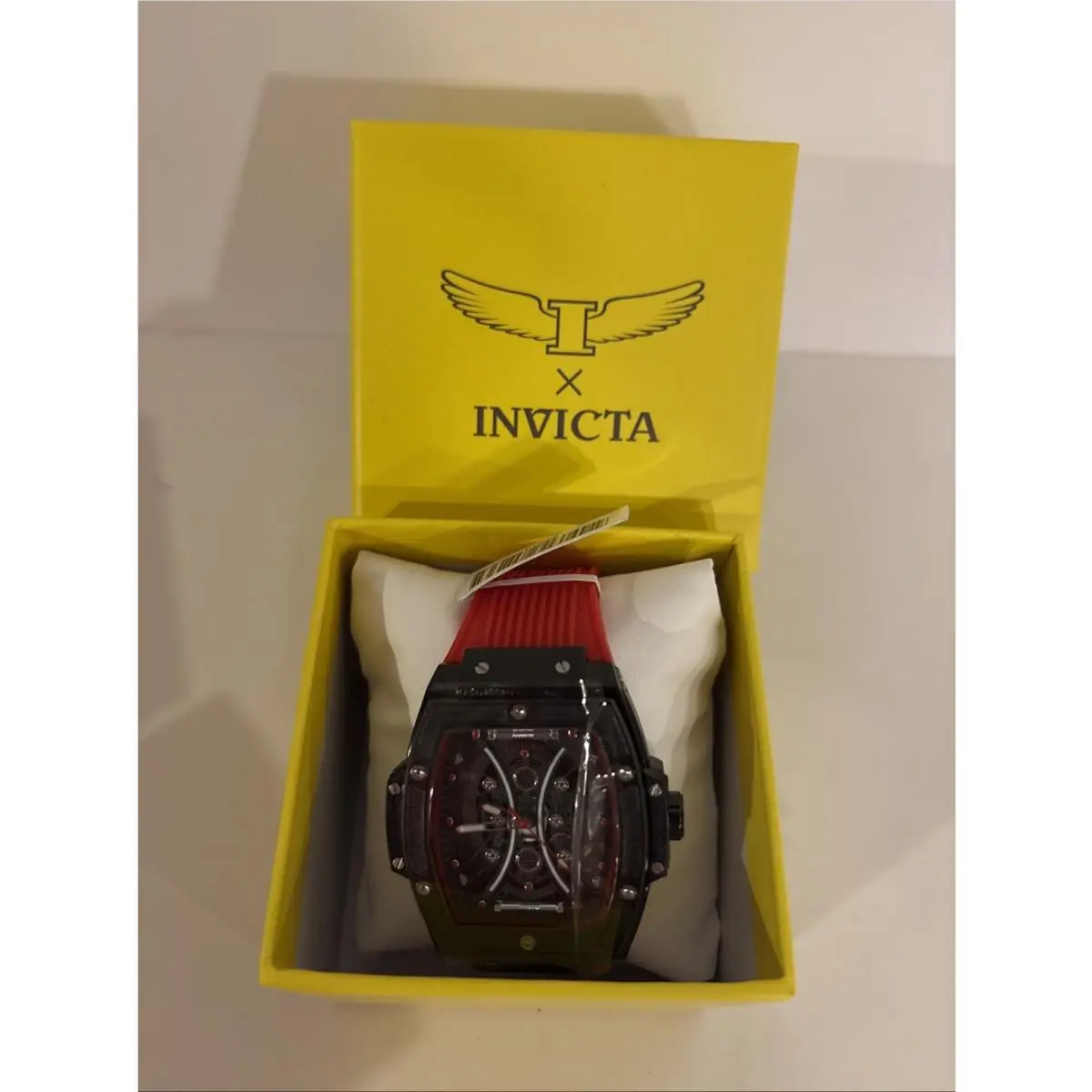 S1 Rally I 69843 50mm See-through Skeleton Red Strap Men’s Watch by Invicta