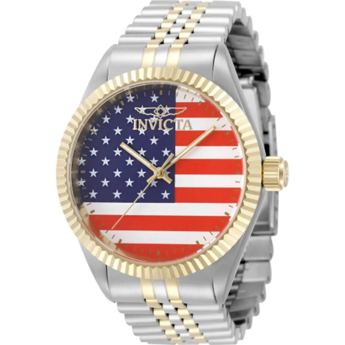 Invicta Men`s Watch Specialty Quartz Red/white/blue Dial Two Tone Bracelet 50421
