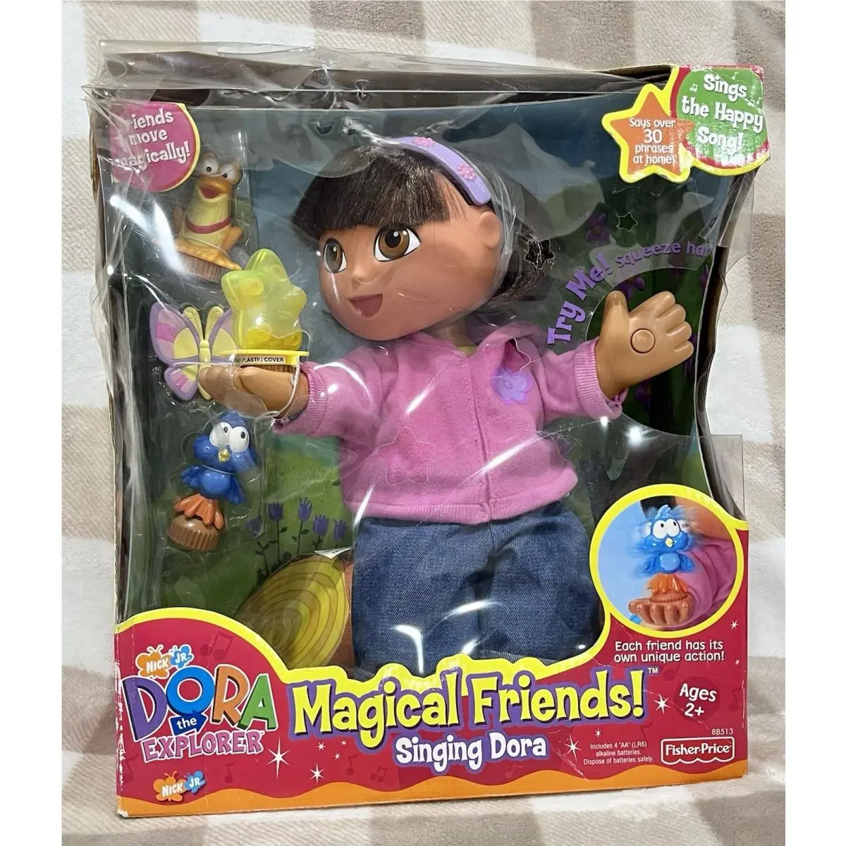 Fisher Price Nick Jr. Magical Friends Singing Dora Doll 2002 Box Wear