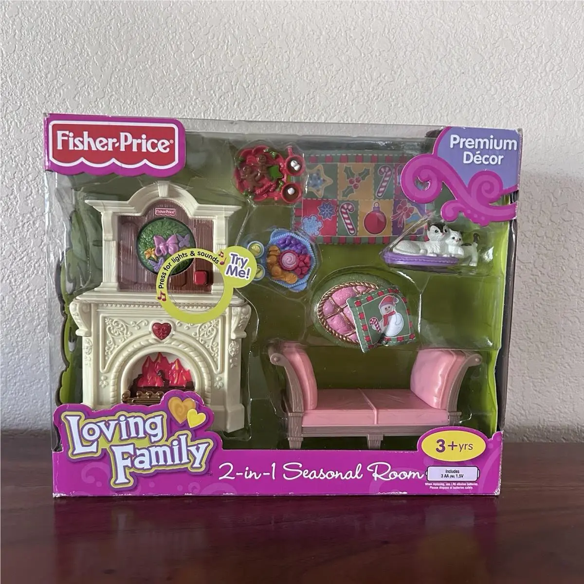 Fisher Price 2010 Loving Family 2 In 1 Seasonal Room Christmas Spring Fireplace