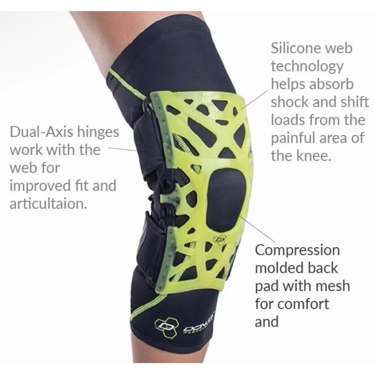 DonJoy  - Donjoy Performance Webtech - Performance Webtech - Black and slime green 1
